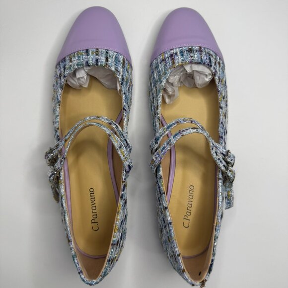 C.Paravano Round Toe Ballet Flats with Strap Comfortable Mary Jane Flats 38(US7) - Picture 3 of 10